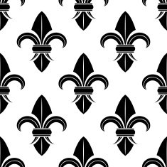Black and white fleur de lys pattern