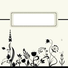 Retro floral banner