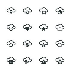 Cloud Computing Silhouette Icons