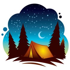 Camping Scene with Tent