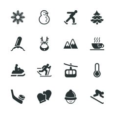 Winter Season Silhouette Icons