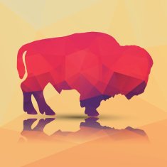 Geometric polygonal buffalo pattern design vector illustration