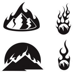 Burning Mountain Icons