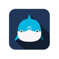 Dolphin animal face flat design N2