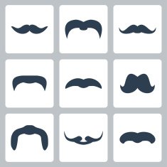 Icon set of vector mustaches N2