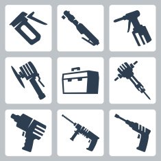 Power tools vector icons set