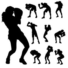 Vector silhouette of a people N375