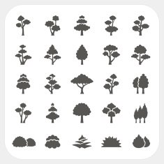Tree icons set N2