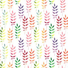 vector seamless watercolor pattern with leaves N3