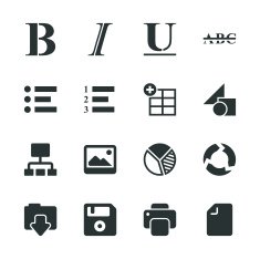 Document Editor Tool Silhouette Icons