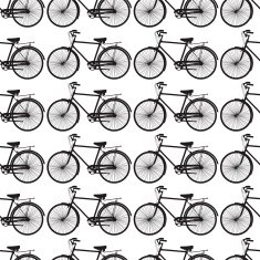 Rows Of Bicycles Seamless Pattern