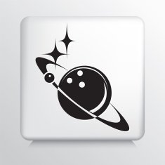 Bowling Universe Jupiter Planet On Round Button Icon N3