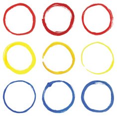 Circular Primary Color Brush Stroke N2