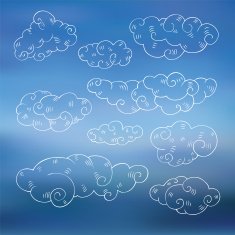 Vintage clouds set N3