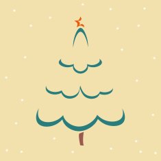 Vintage greeting card Christmas tree