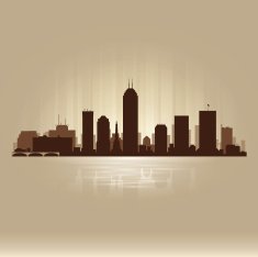 Indianapolis Indiana brown skyline city silhouette