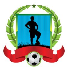 soccer emblem with sportsman silhouette