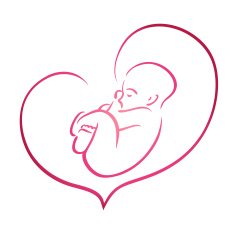 Outline baby in heart for your design N2