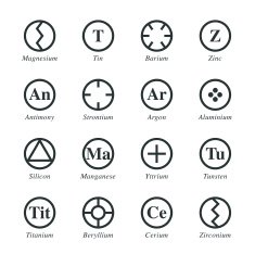Chemical Element Silhouette Icons N2