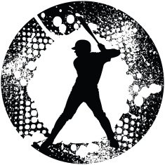 Baseball Batter Grunge Graphic