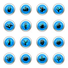 Blue Icons - Cactuses