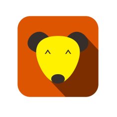 mouse face flat icon design Animal icons series N2