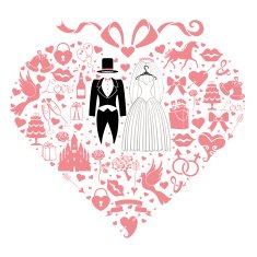 Hearts composition Design with Wedding dress N2