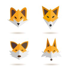 Fox head abstract isolated on a white background vector illustration N2