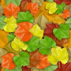 Vector seamless with autumn many-colored leaves N2