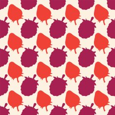 Seamless pattern with silhouettes berries