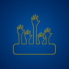 Helping hand design background stock vector