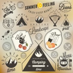 Retro vintage style symbols for Mountain Expedition