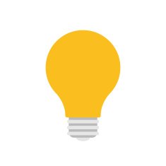 Light bulb icon modern minimal flat design style lightbulb