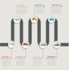 Road infographic stepwise structure with transportation icons N2