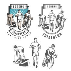 Triathlon emblems and design elements N2