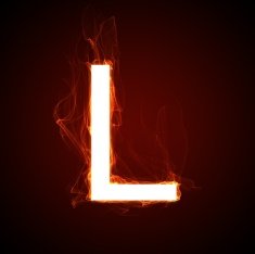 Fiery font - letter L