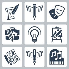 Art related vector icons set