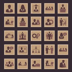 Business and Management Stamp Icons N2