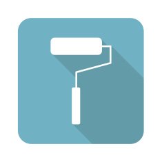 Square paint roller icon
