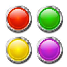 Color Glossy Button Set On White