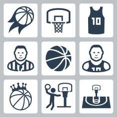 Basketball vector icons set