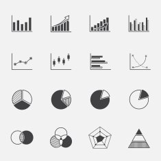 diagram and graphs icons set N2