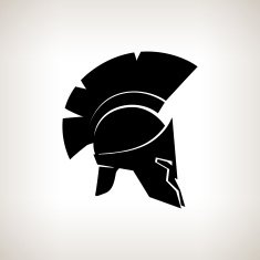 Silhouette helmet on a light background vector illustration N2