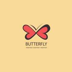Sweet Butterfly wings in the shape of hearts Vector icons N3
