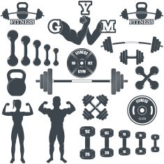 Fitness gym icons N8