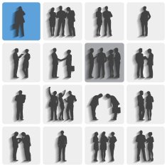 Vector of Isolated Groups Business People Standing and Working