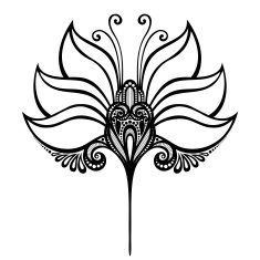Beautiful Decorative Flower with Leaves (Vector) N49