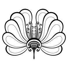 Beautiful Decorative Flower with Leaves (Vector) N50