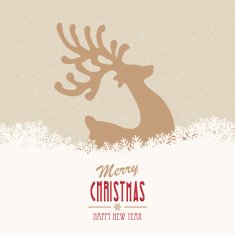reindeer merry christmas snowy background N16