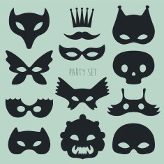 Set of Carnival Mask Vector Illustration N2